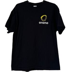 Orano, Large Black, Short Sleeve Crew Neck T-shirt, 100% Cotton